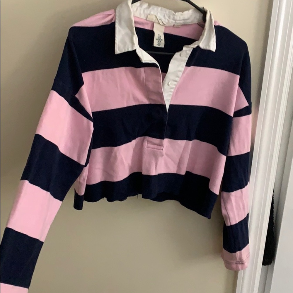 Cropped polo shirt